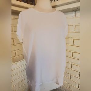 Sheer white short sleeve top